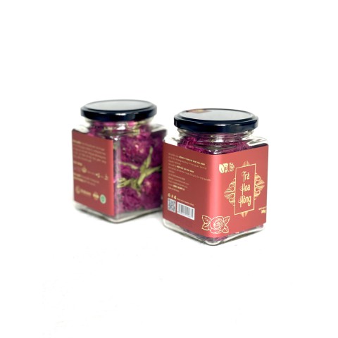 Trà hoa hồng 28gr hũ vuông Trà hoa hồng 28gr hũ vuông